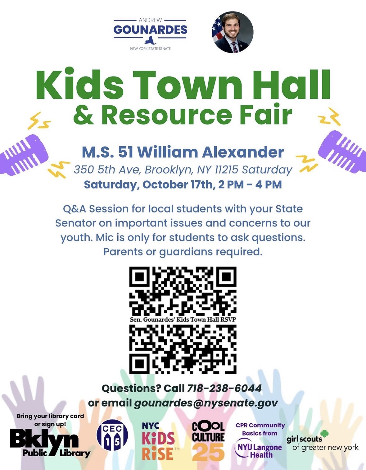 Kids Town Hall and Resource Fair, October 17 flyer