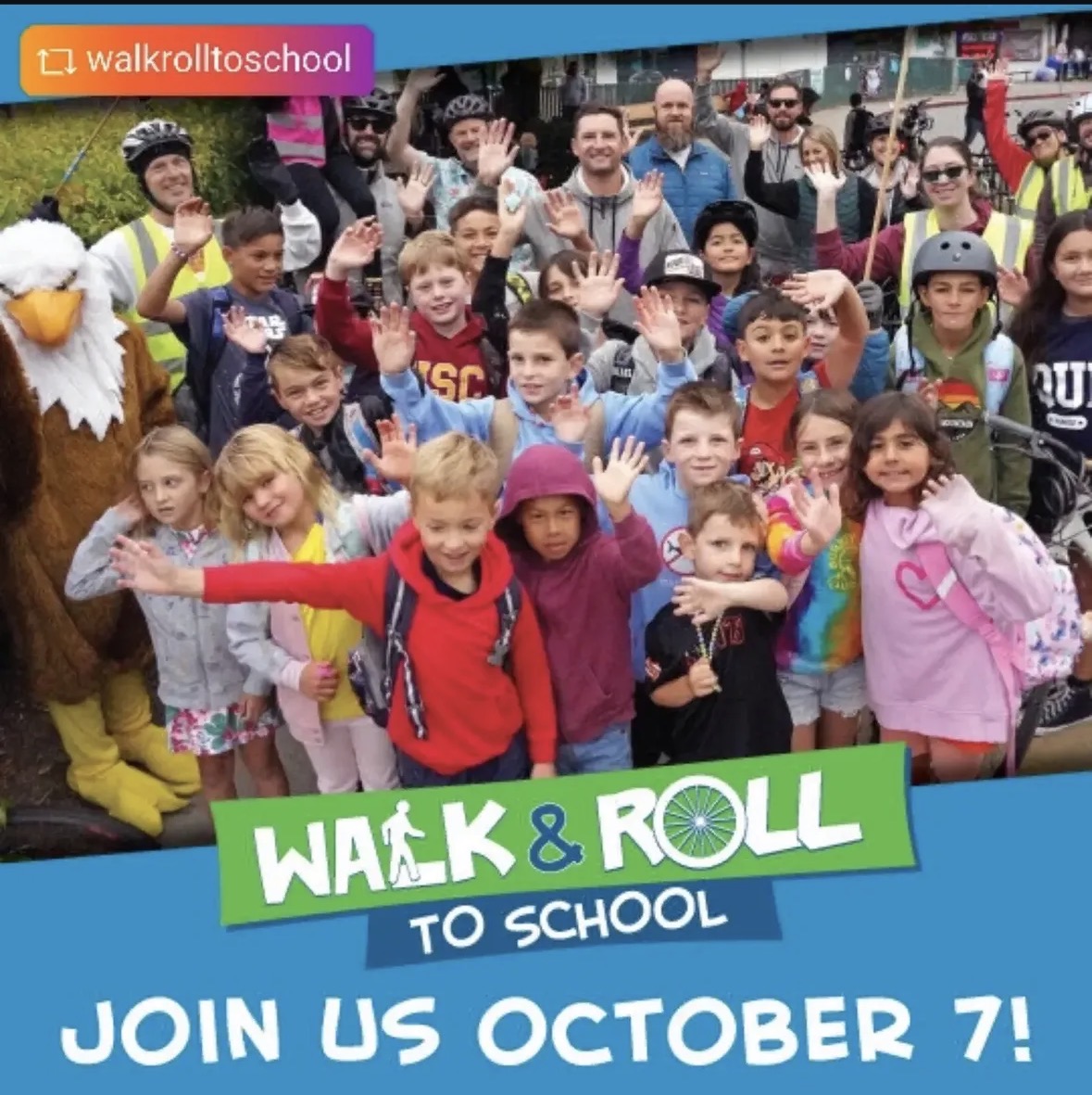 Walk and Roll to School Day, October 7 flyer