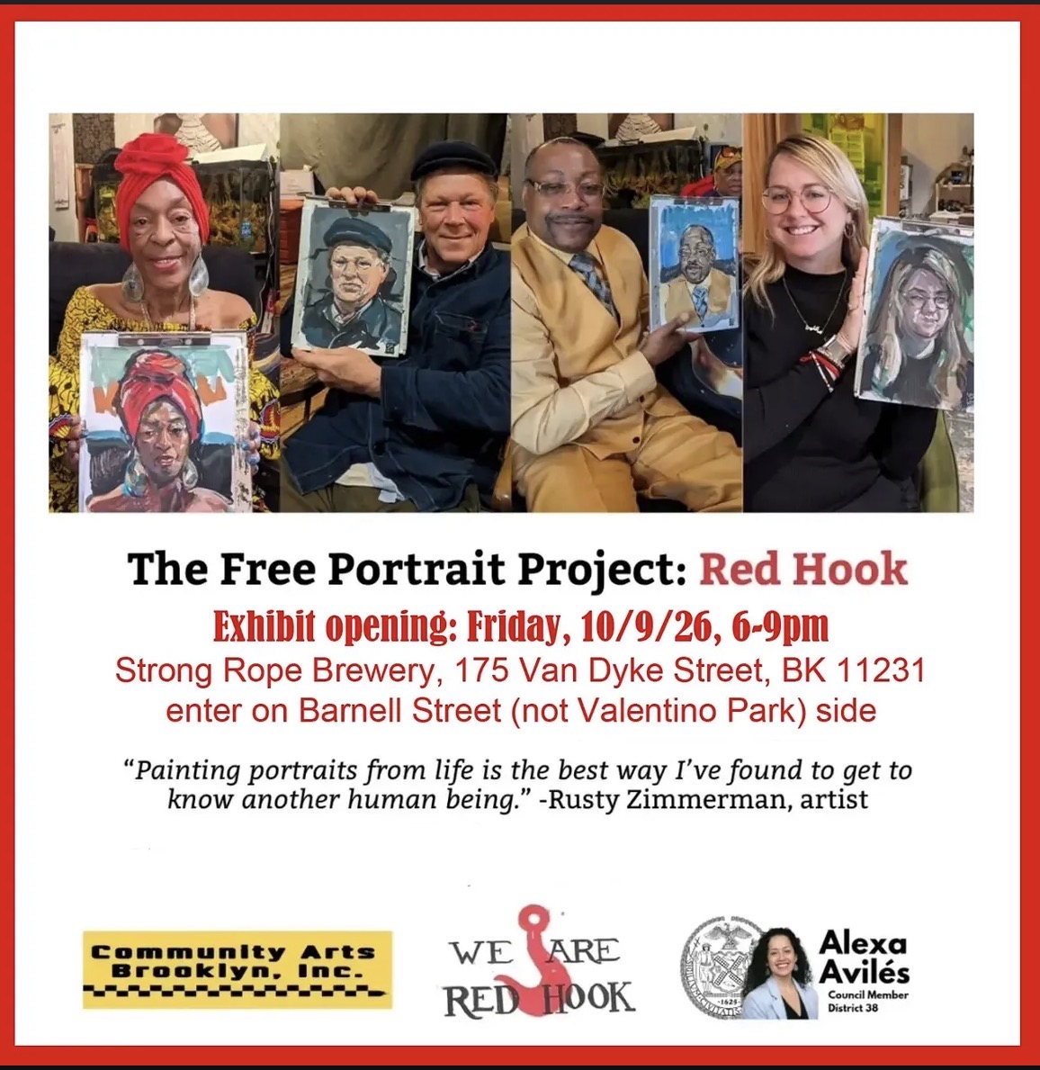 The Free Portrait Project: Red Hook, October 9 flyer