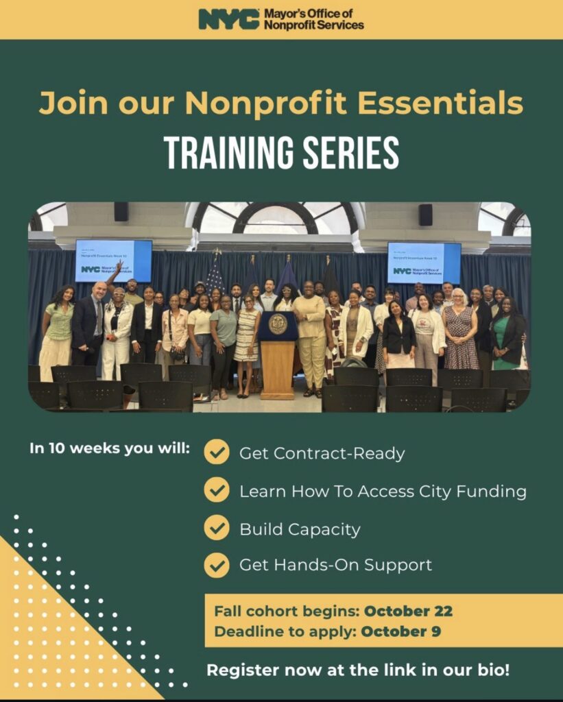 Nonprofit Essentials Training Series, fall 2026 flyer