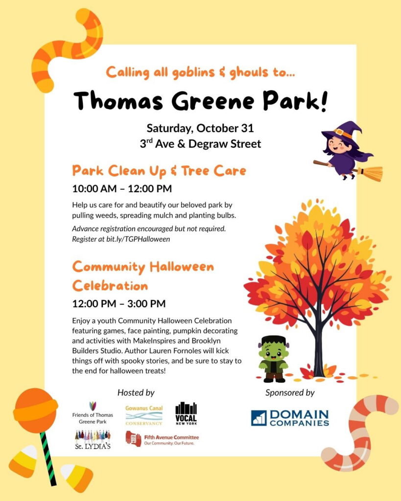 Thomas Greene Park Halloween, October 31 flyer